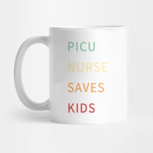 picu nurse! retro colours typographic design Mug